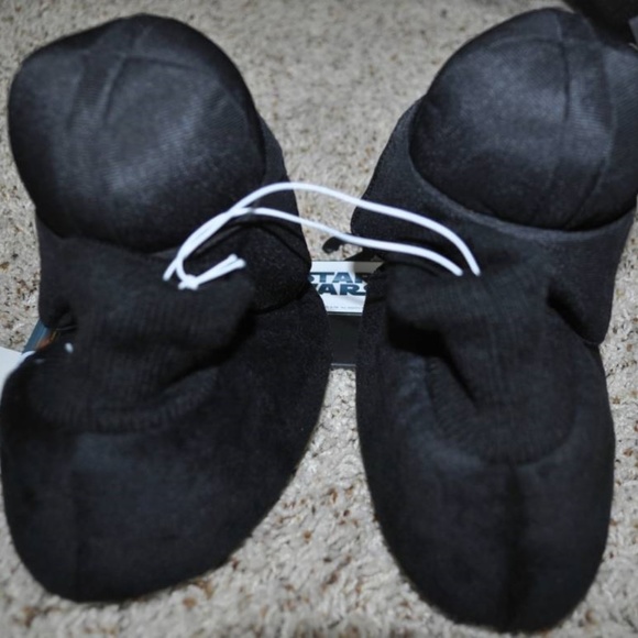 Toddler Boys Disney Star Wars Darth Vader Slippers 7/8 Black Sock Slip On - Picture 4 of 5